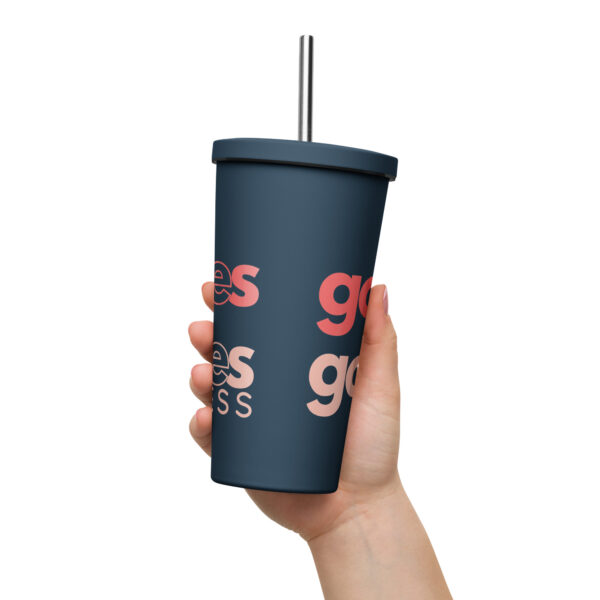 Good Gaines Insulated tumbler with a straw